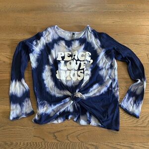 Revelation Girl’s Tie Dye “Peace Love & Music” Long Sleeve - Size Medium